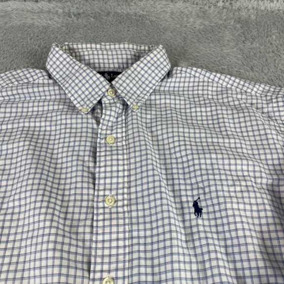 Ralph Lauren Yarmouth Gingham Button Down Shirt Long Sleeve Mens 17 1/2 36/37 - Picture 2 of 10